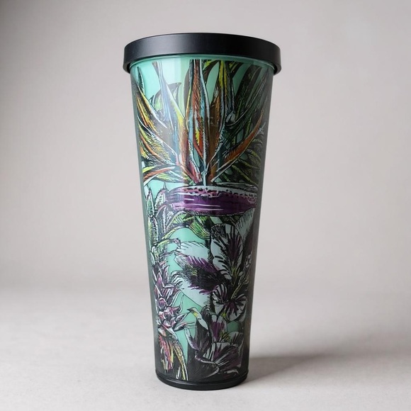 STARBUCKS TROPICAL FLORAL Bird of Paradise 24 oz TUMBLER - Picture 1 of 7